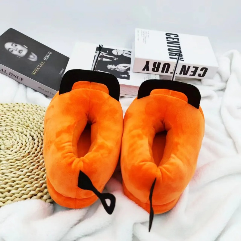 Men Shoes For Winter - Anime Chainsaw Man Pochita Ev Terliği