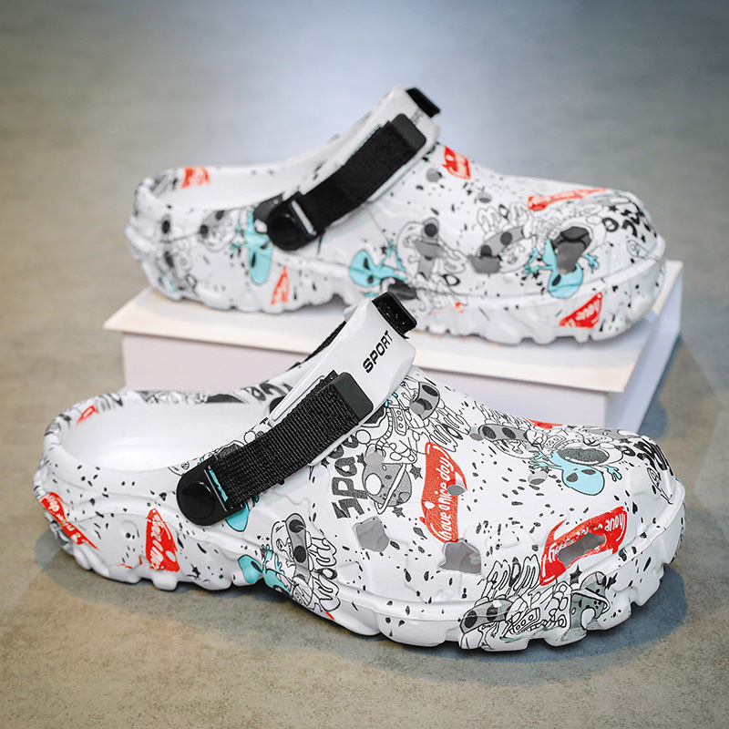 Men'S Shoes With Wide Toe Box - Erkek Kamuflaj Desenli Terlik Büyük Beden