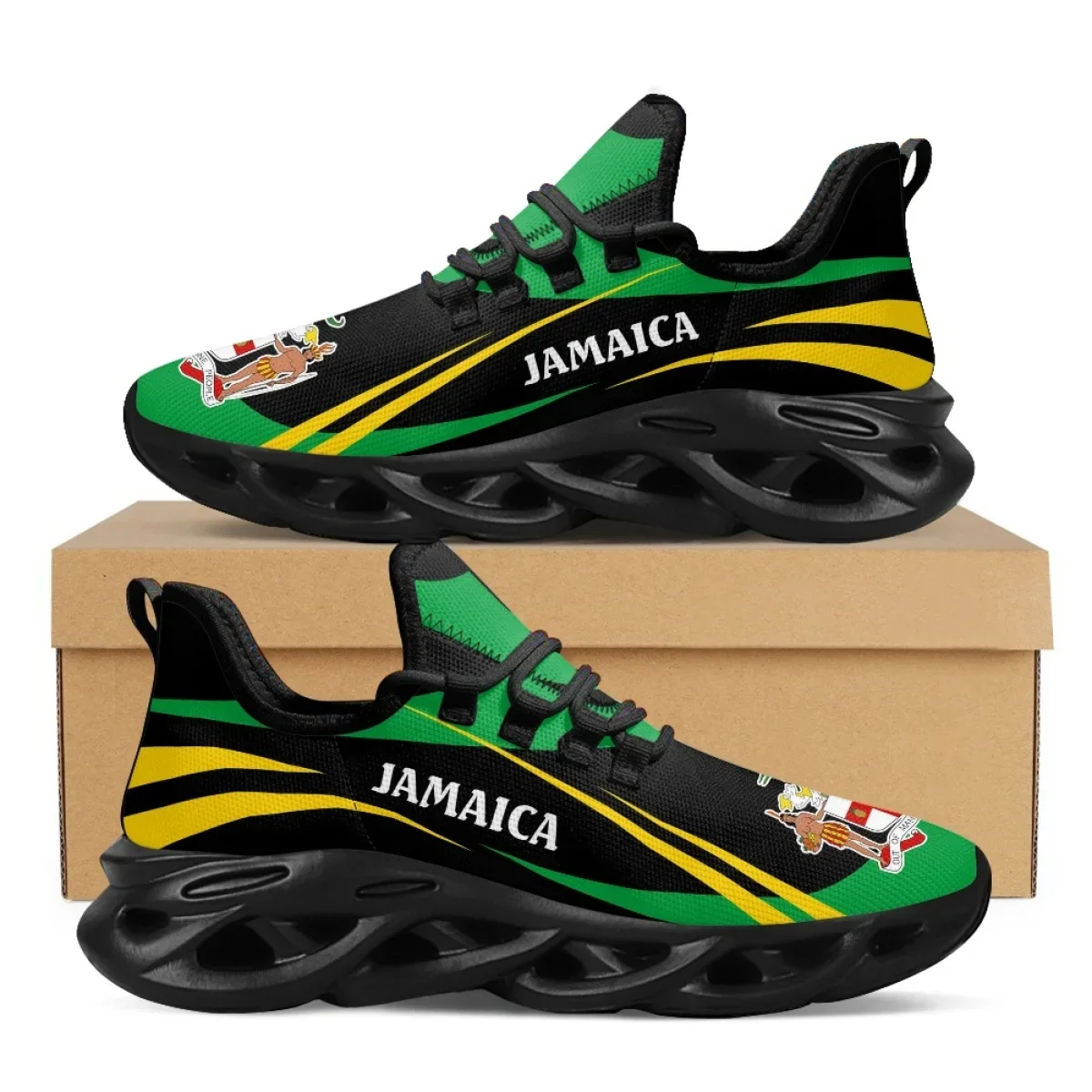 Mesh Trainer Breathable - Jamaika Bayraklı Baskılı Erkek Spor Ayakkabıları