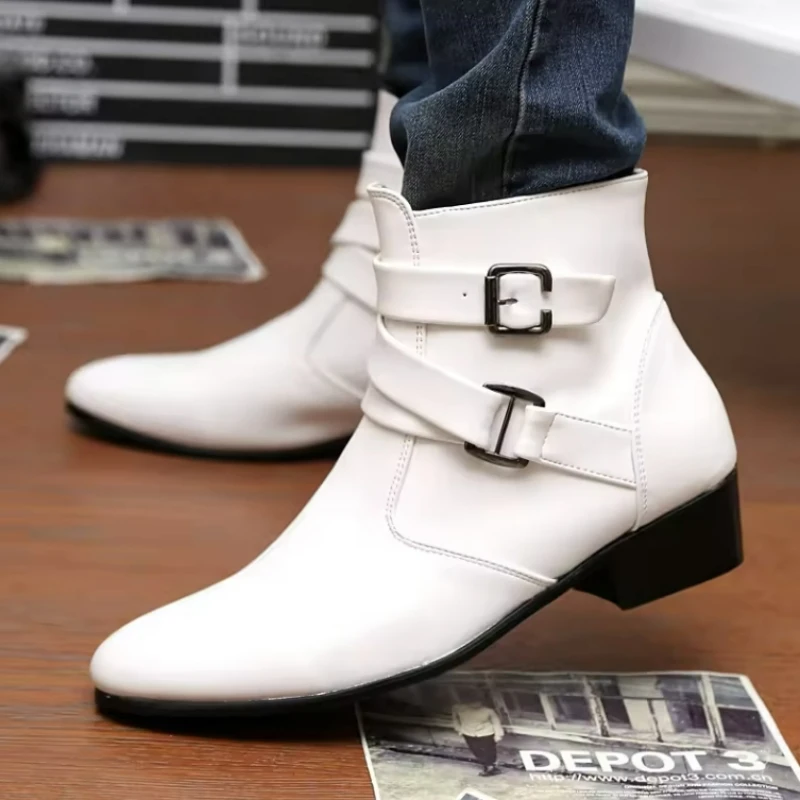 Men Shoes Formal - Yeni Erkek Botları Deri Chelsea Botları