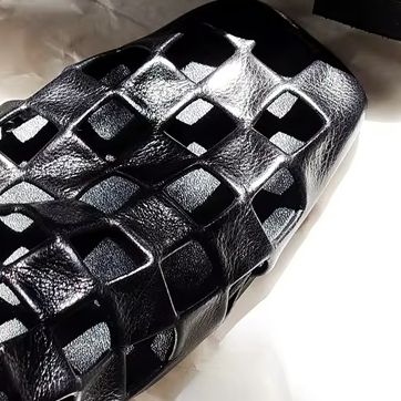 Shoes Heels Men - Kadın Siyah Kafesli Düz Sandalet 2026