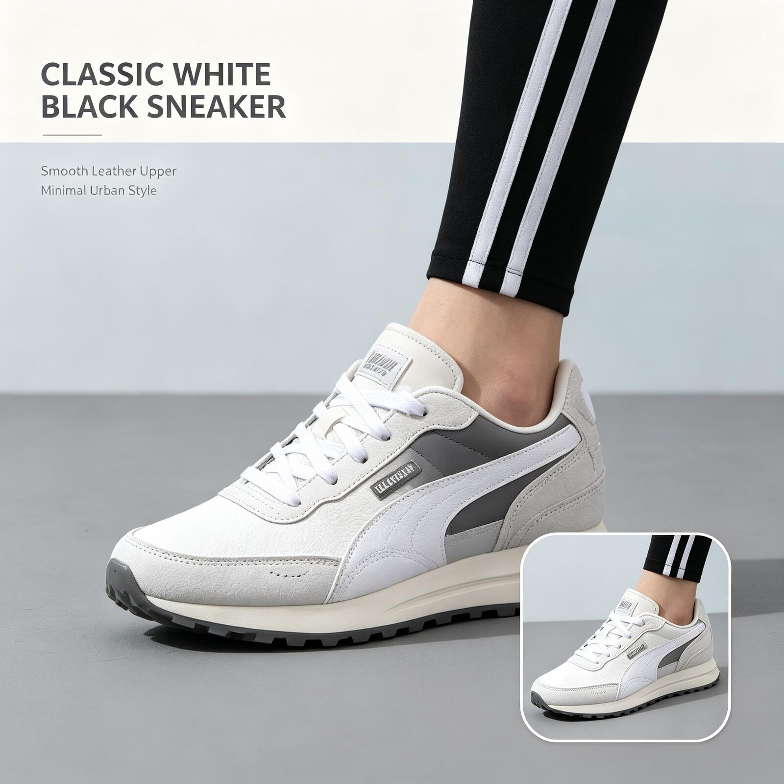 Men'S Shoes Puma Sneakers - PUMA Erkek Beyaz Siyah Düşük Bilekli