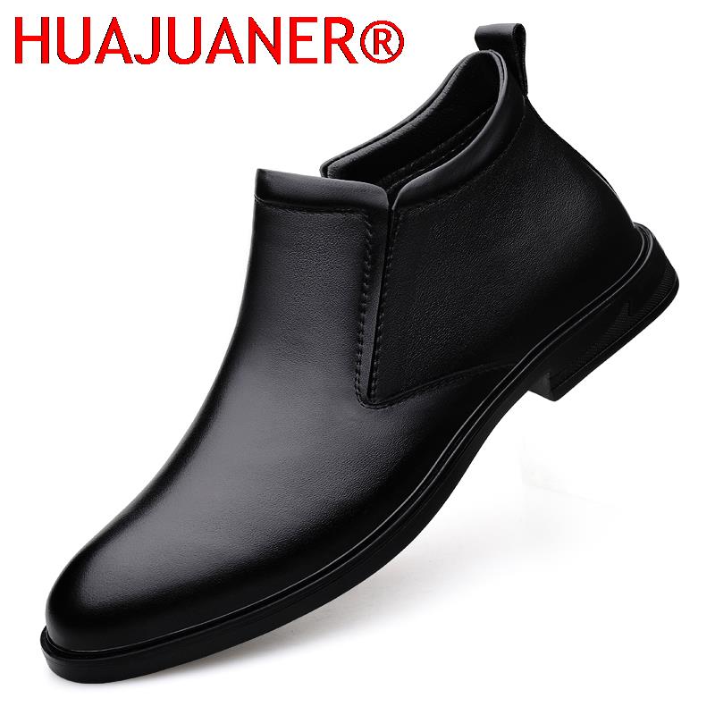 Men Shoes Formal - Chelsea Çizmeler Siyah erkek Kısa Hakiki