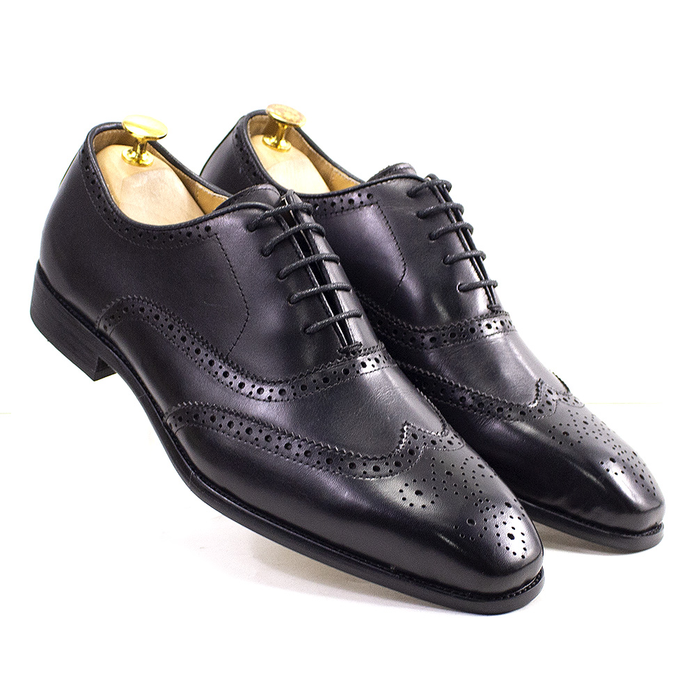 Oxford Brogue Leather - Boyutu 7-12 el yapımı erkek Wingtip