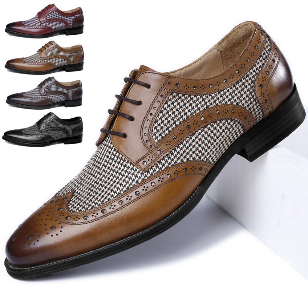 Oxford Brogue Leather - Yeni Oxford iş erkek ayakkabısı deri