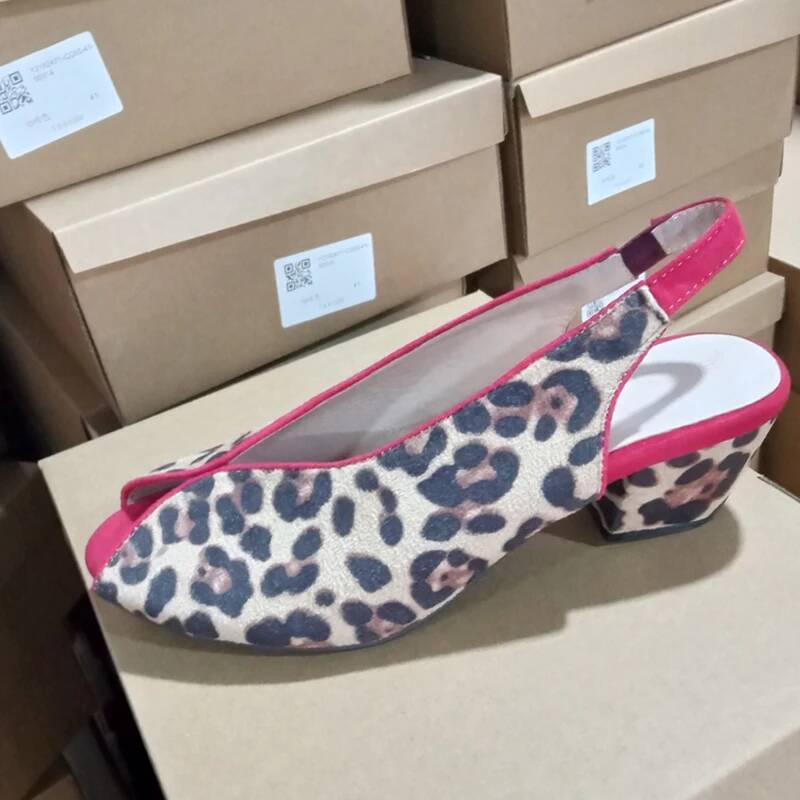Leopar Desenli Peep Toe Slingb - Shoes Heels Men incelemesi ve fiyatı