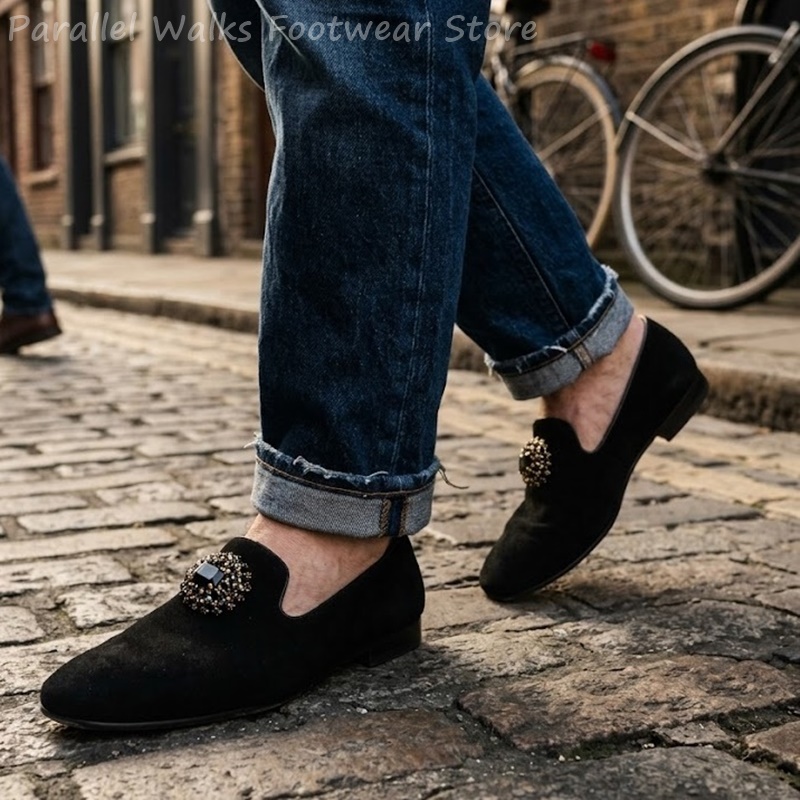 Erkek Süet Loafer'lar Kristal  - Men Shoes Formal incelemesi ve fiyatı
