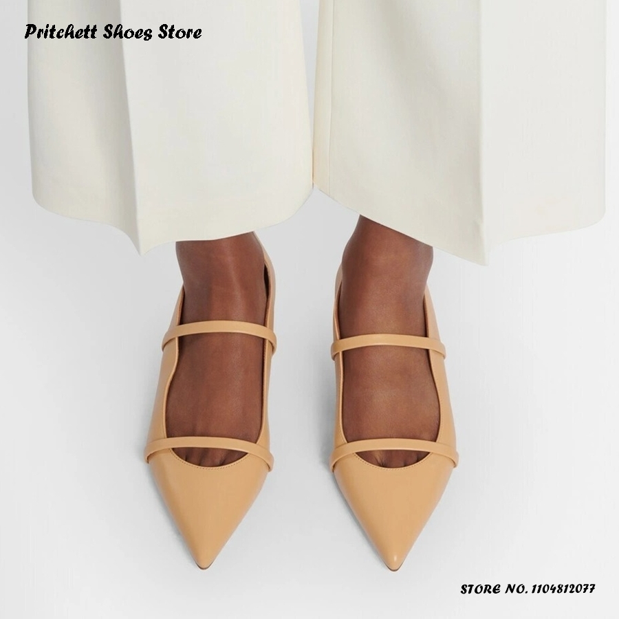 Kadın Çift Bantlı Deri Bale Ba - Shoes Heels Men incelemesi ve fiyatı