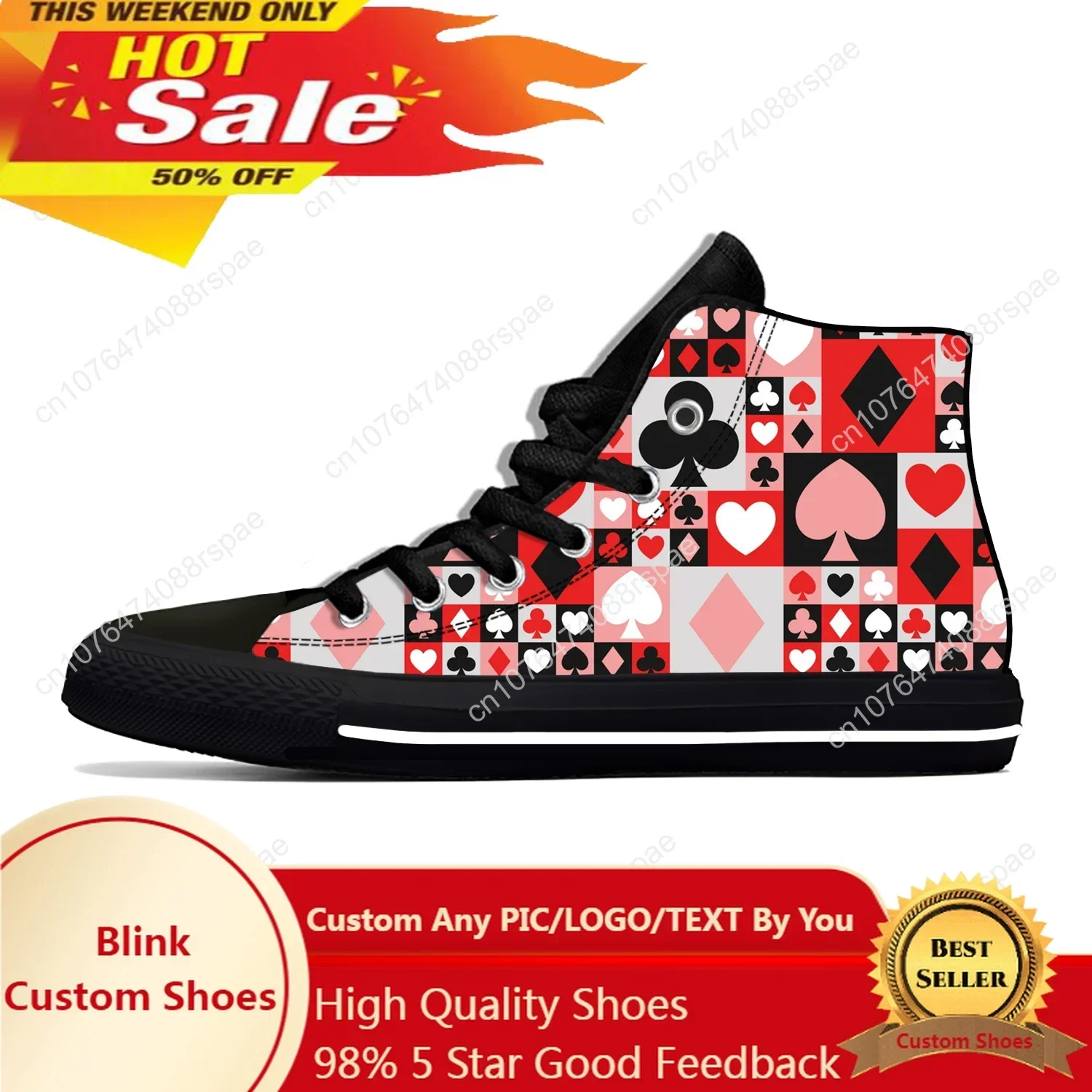 Yaz Oyun Kartı Sembolü Poker C - Canvas Sneaker High incelemesi ve fiyatı