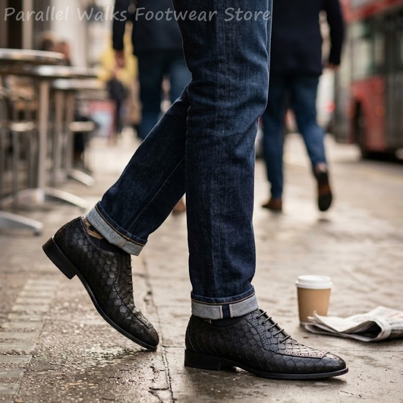 Erkekler İçin Balık Pul Desenl - Oxford Brogue Leather incelemesi ve fiyatı