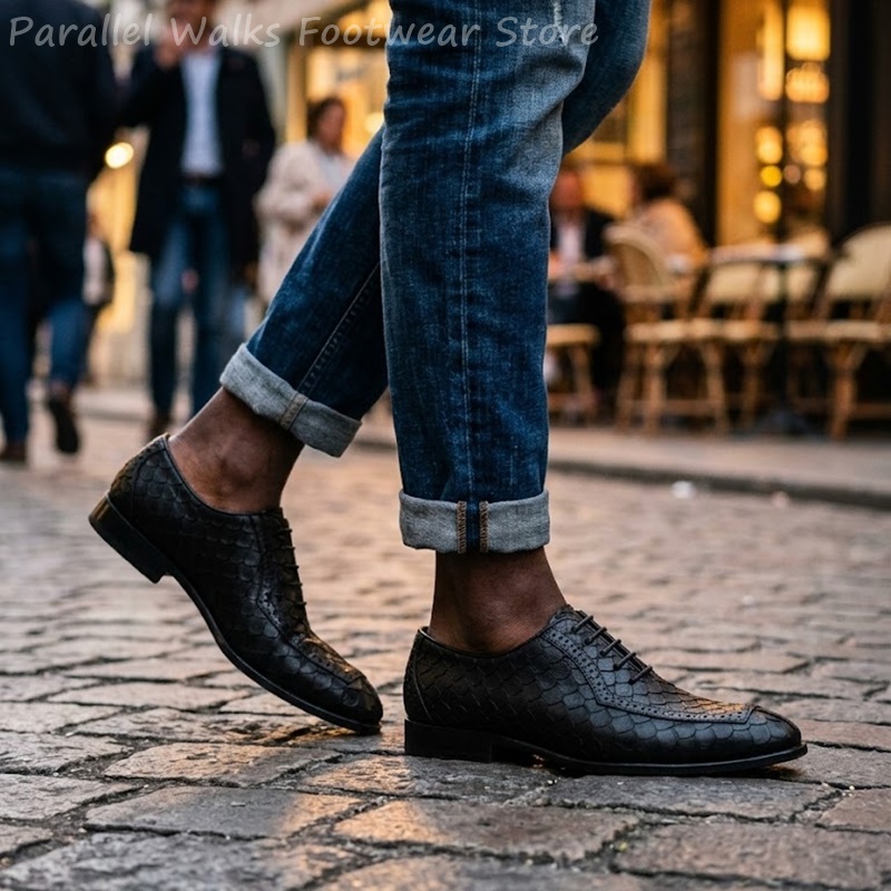 Erkekler İçin Balık Pul Desenl - Oxford Brogue Leather incelemesi ve fiyatı