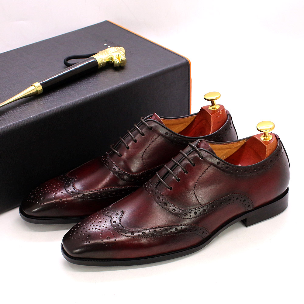 Boyutu 7-12 el yapımı erkek Wi - Oxford Brogue Leather incelemesi ve fiyatı